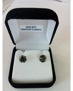 Náušnice "MADE WITH SWAROVSKI ELEMENTS", černá, 8 mm, ART CRYSTELLA 1800XKE020