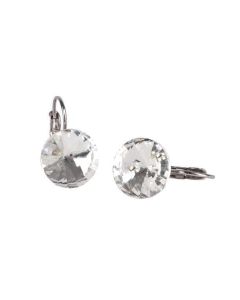 Náušnice "MADE WITH SWAROVSKI ELEMENTS", bílá, závěsné, 12 mm, ART CRYSTELLA 1800XFR001