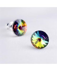 Náušnice "MADE WITH SWAROVSKI ELEMENTS", duhová, 8 mm, ART CRYSTELLA 1800XKE006T