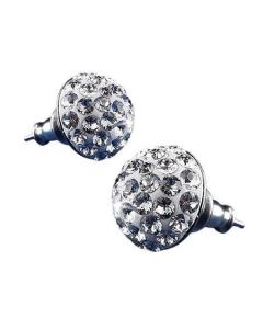 Náušnice SWAROVSKI®, přírodní bílá, křišťál, polokoule, 10mm, ART CRYSTELLA®