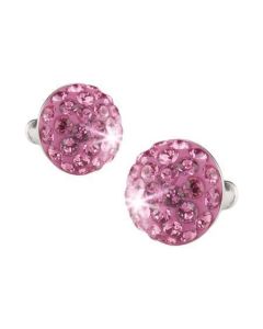 Náušnice SWAROVSKI®, růžová,křišťál, polokoule, 10mm, ART CRYSTELLA®