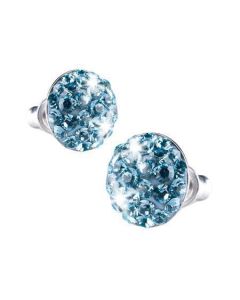 Náušnice SWAROVSKI®, světle modrá,křišťál, polokoule, 10mm, ART CRYSTELLA®