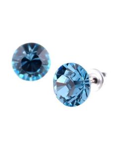 Náušnice, s modrým SWAROVSKI krystalem, 8 mm, ART CRYSTELLA 1800XKE015U