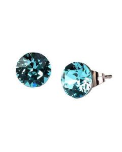 Náušnice, se světle tyrkysovým SWAROVSKI krystalem, 8 mm, ART CRYSTELLA 1800XKE029U