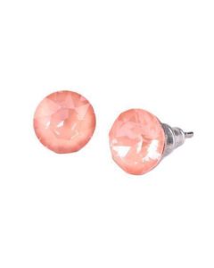 Náušnice, flamingo opál s krystalem SWAROVSKI, 8 mm, ART CRYSTELLA 1800XKE060