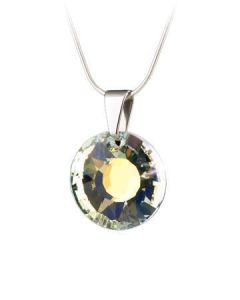 Náhrdelník SWAROVSKI®, bílý, křišťál, tvar slunka, 19 mm, ART CRYSTELLA®