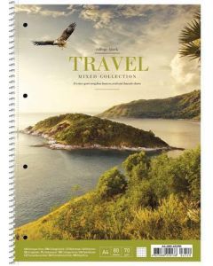 Spirálový sešit "Travel", mix motivů, linkovaný, A4+, 80 listů, SHKOLYARYK A4-080-6529L