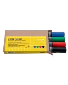 Sada popisovačů na tabule, 4 různé barvy, 2-3 mm, kuželový hrot, SIGEL BA010