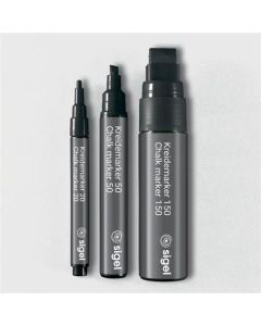 Křídový popisovač, černá, 1-2 mm, kuželový hrot, tekutý, SIGEL BA177