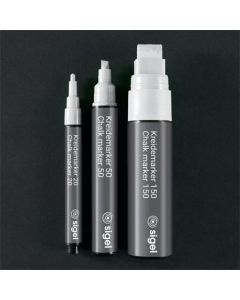 Křídový popisovač, bílá, 1-2 mm, kuželový hrot, tekutý, SIGEL BA178