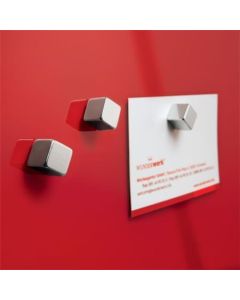 Magnety "SuperDym", stříbrná, kostka, extra silný, 10 ks, SIGEL BA193
