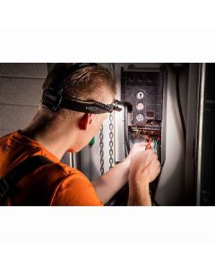 LED čelovka, 3xAAA, černá, funkce zoom, hliník, 250 lumenů