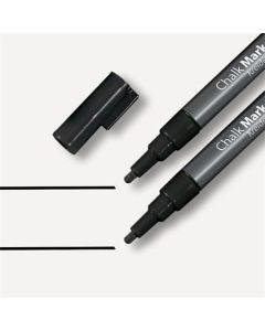 Křídový popisovač, černá, 1 - 2 mm, kuželový hrot, tekutý, SIGEL