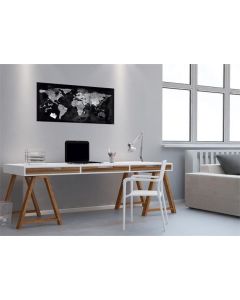 Magnetická skleněná tabule "Artverum®", mapa světa, 91 x 46 x 1,5 cm, SIGEL GL270