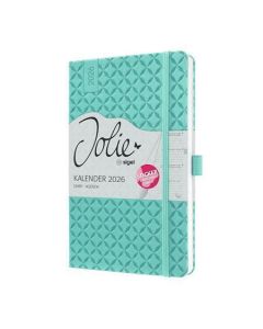 Diář "Jolie", zelená aqua, A5, týdenní, 2026, tvrdé desky, SIGEL J6103