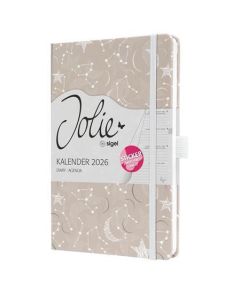 Diář "Jolie", Cosmic Fantasy Beige, A5, týdenní, 2026, tvrdé desky, SIGEL J6349