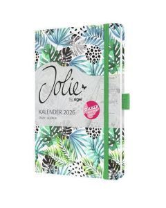 Diář "Jolie", Green Jungle Fever, A5, týdenní, 2026, tvrdé desky, SIGEL J6355