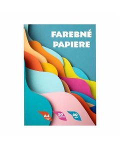 Barevný papír, mix 10 barev, A4, 20 listů