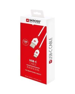 USB kabel, bílá, USB-A / USB-C, 1,2 m, SKROSS SKCA0002A-C120CN