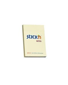 Samolepicí bloček, pastelově žlutá, 76 x 51 mm, 100 listů, STICK N 21006