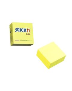 Samolepicí bloček, neonově žlutá, 76 x 76 mm, 400 listů, STICK N 21010