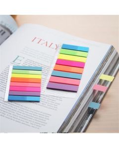 Samolepicí záložky, mix neon. barev, 45x12 mm, 5x25 listů, plast., STICK N 21050