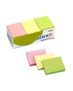 Samolepicí bloček, mix neonových barev, 38 x 51 mm, 12x 100 listů, STICK N 21131