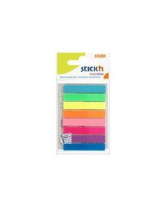 Samolepicí záložky, neonové barvy, 45 x 8 mm, 8x 20 listů, plast, STICK N 21401