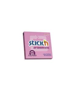 Samolepicí bloček, růžová, 76x76 mm, 100 listů, STICK N 21554
