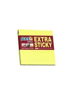 Samolepicí bloček "Extra Sticky",neonově žlutá barva, 76x76 mm, 90 listů, STICK N 21670