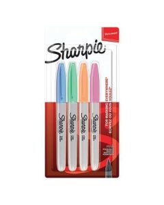 Permanentní popisovač "Fine Point", 4 pastelové barvy, 1 mm, kuželový hrot, SHARPIE NSH2065402