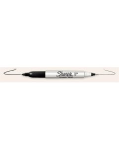 Permanentní popisovač "Twin Tip", oboustranný, kuželový hrot, černý, SHARPIE