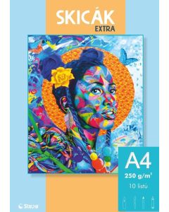 Skicák A4/10listů EXTRA 250g, STEPA