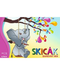 Skicák A4/12listů barevný mix, STEPA