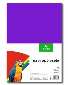 Barevný papír A4/60/80g - mix 12 barev, STEPA