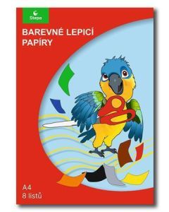 Barevný lepicí papír - A4 (8 listů), STEPA