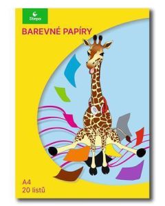 Barevný papír A4/20/80g, 20listů, STEPA