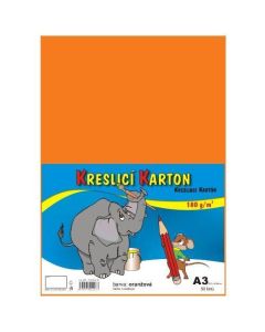 Kreslicí karton barevný A3/50/180g - oranžová, STEPA