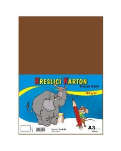 Kreslicí karton barevný A3/50/180g - hnědá, STEPA
