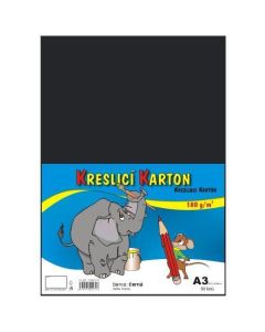 Kreslicí karton barevný A3/50/180g - černá, STEPA