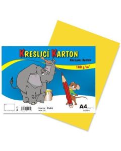 Kreslicí karton barevný A4/50/180g - žlutá, STEPA