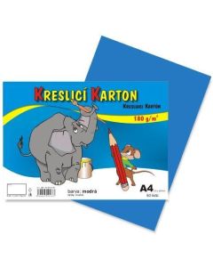 Kreslicí karton barevný A4/50/180g - světle modrá, STEPA