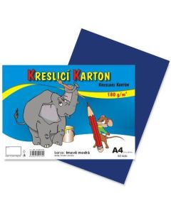 Kreslicí karton barevný A4/50/180g - tmavě modrá, STEPA