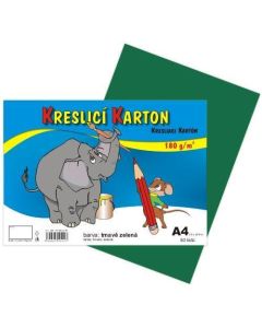 Kreslicí karton barevný A4/50/180g - tmavě zelená, STEPA