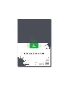 Kreslicí karton barevný A4/50/180g - černá, STEPA