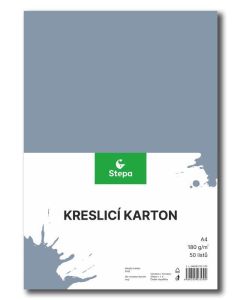 Kreslicí karton barevný A4/50/180g - šedá, STEPA