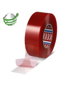 Lepicí páska "4965 PET", transparentní/červená, oboustranná, 19 mm x 50 m, 16 ks, TESA 04965-00008-0