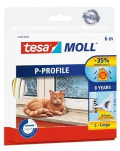 Gumové těsnění "tesamoll® P profil 5390", bílá, 9 mm x 6 m, TESA