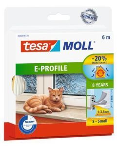 Gumové těsnění "tesamoll® E profil 5463", bílá, 9 mm x 6 m, TESA