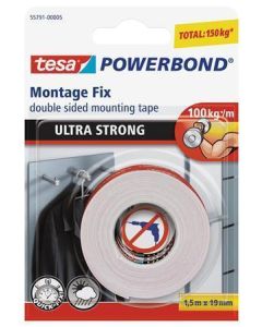 Lepicí páska "Powerbond 55791", oboustranná, extra silná, 19 mm x 1,5m, TESA